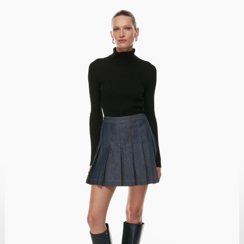 Aritzia denim Pleated Skirt - Blue